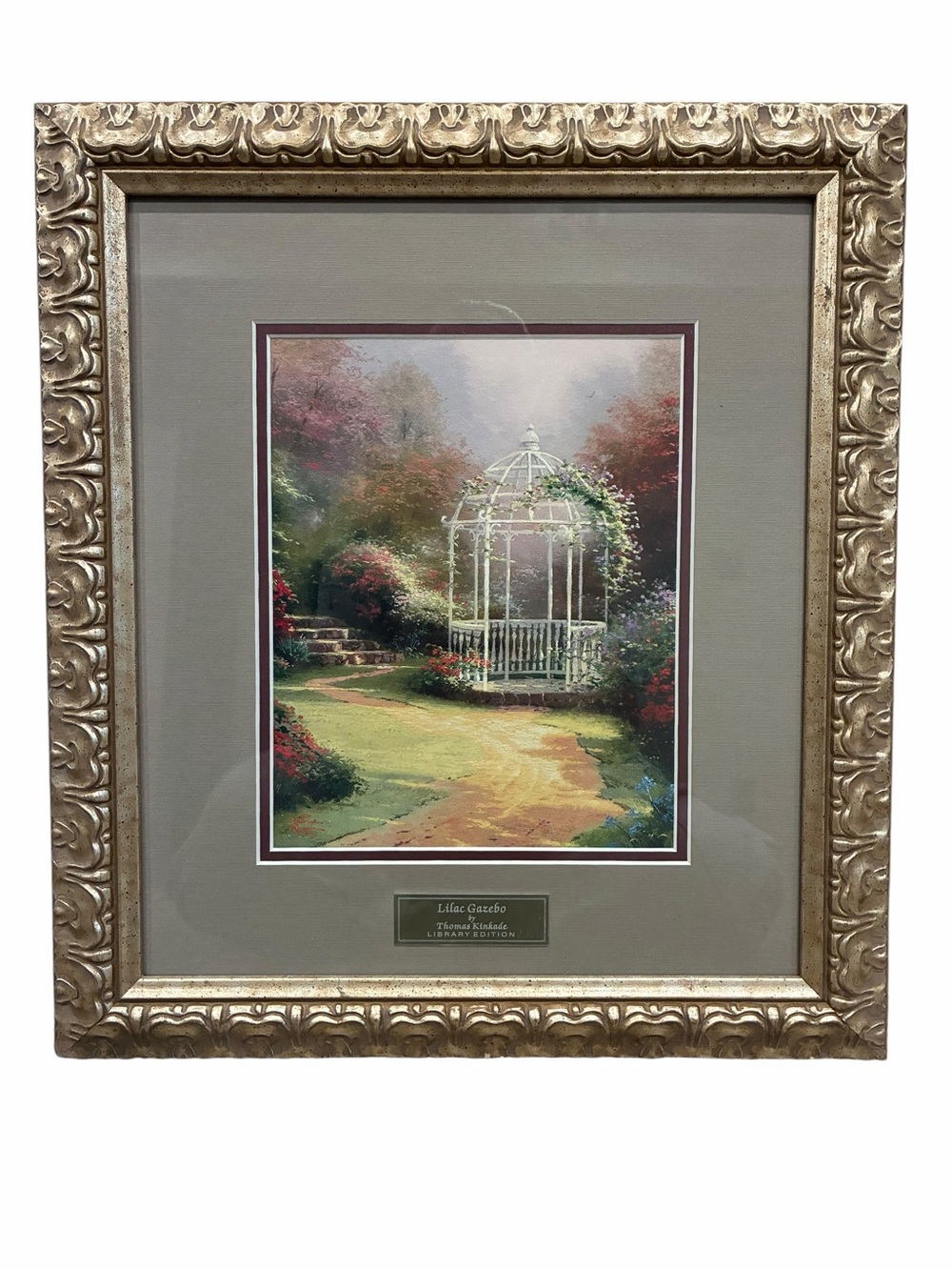 Lilac Gazebo limited edition Art by Thomas Kinkade in Ornate Gold Frame